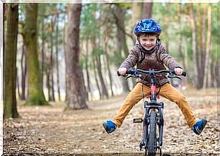 boy riding a bicycle